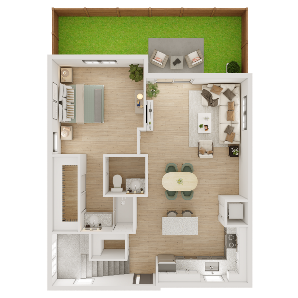 Floor plan for 3 beds, 2 baths, 1375 sqft